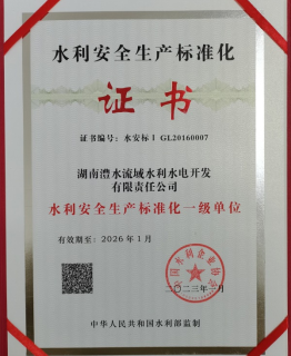 公司顺利通过水利安全出产尺度化一级复审