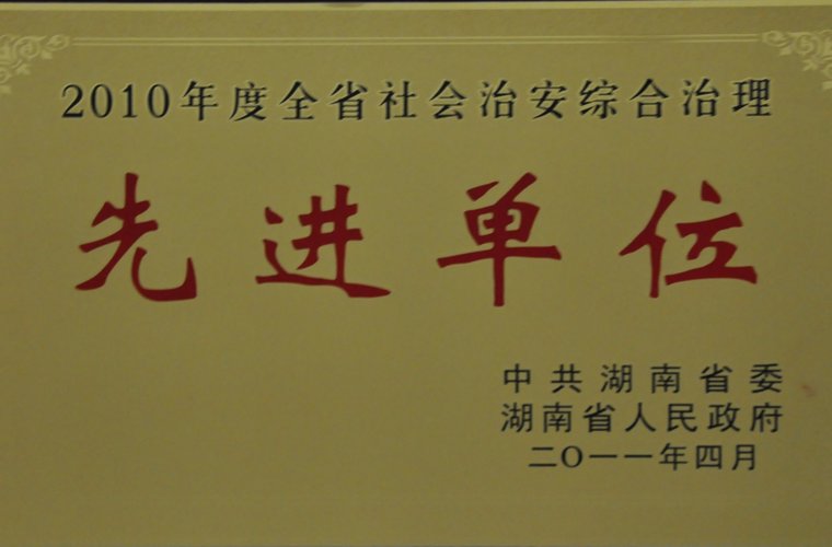 湖南省社会治安综合治理先进单元