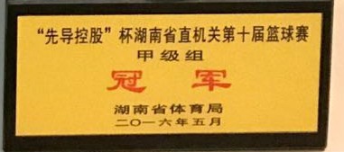 先导控股杯湖南省直机关第十届篮球赛甲级组冠军奖杯